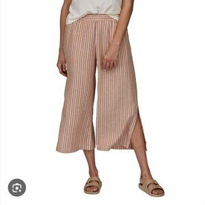 Patagonia Garden Island Pants Pull On Wide  Slit Cropped Pockets Hemp Size XL